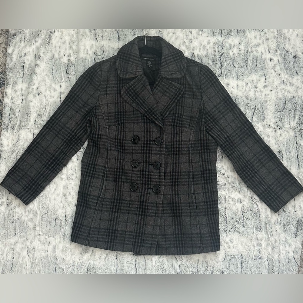 New York & Company Gray Wool Blend Coat, Size 16